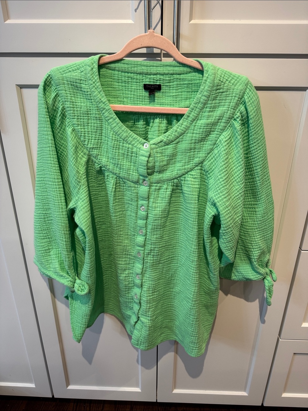 Talbots Spring Green Button-Front Women’s Blouse
